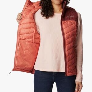 Columbia Women’s Westridge Down Vest, Beetroot/Faded Peach. Size L.